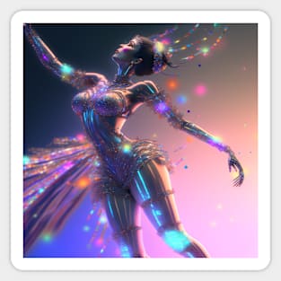 Cyberpunk Cybernetic Dancer Sticker